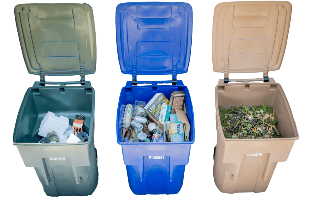 Green-Blue-Brown-Carts-Trash-Recycle-Yard-Waste-Ej-Harrison-Industries-Trash-Hauler